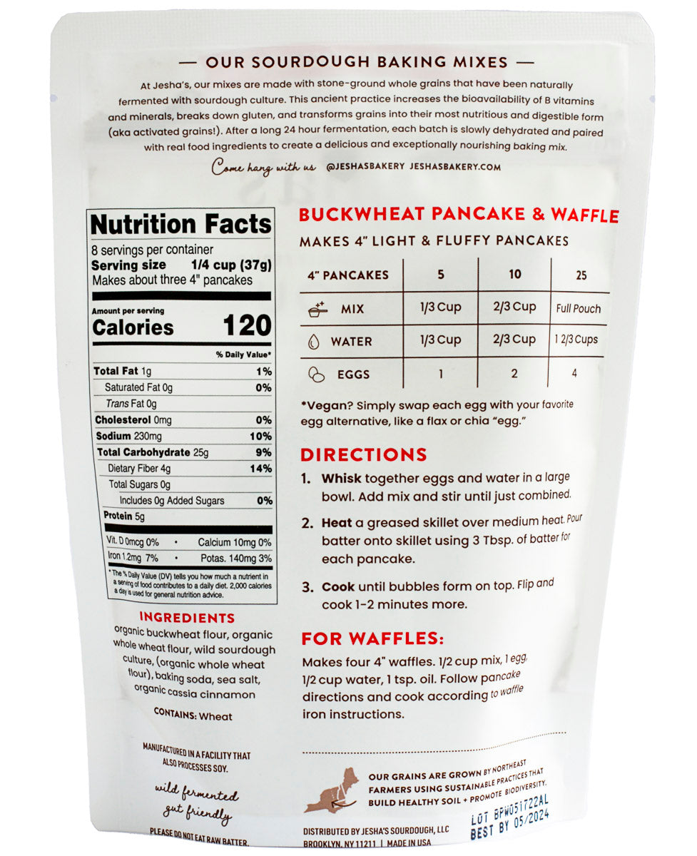 Jesha's Sourdough Buckwheat Waffles