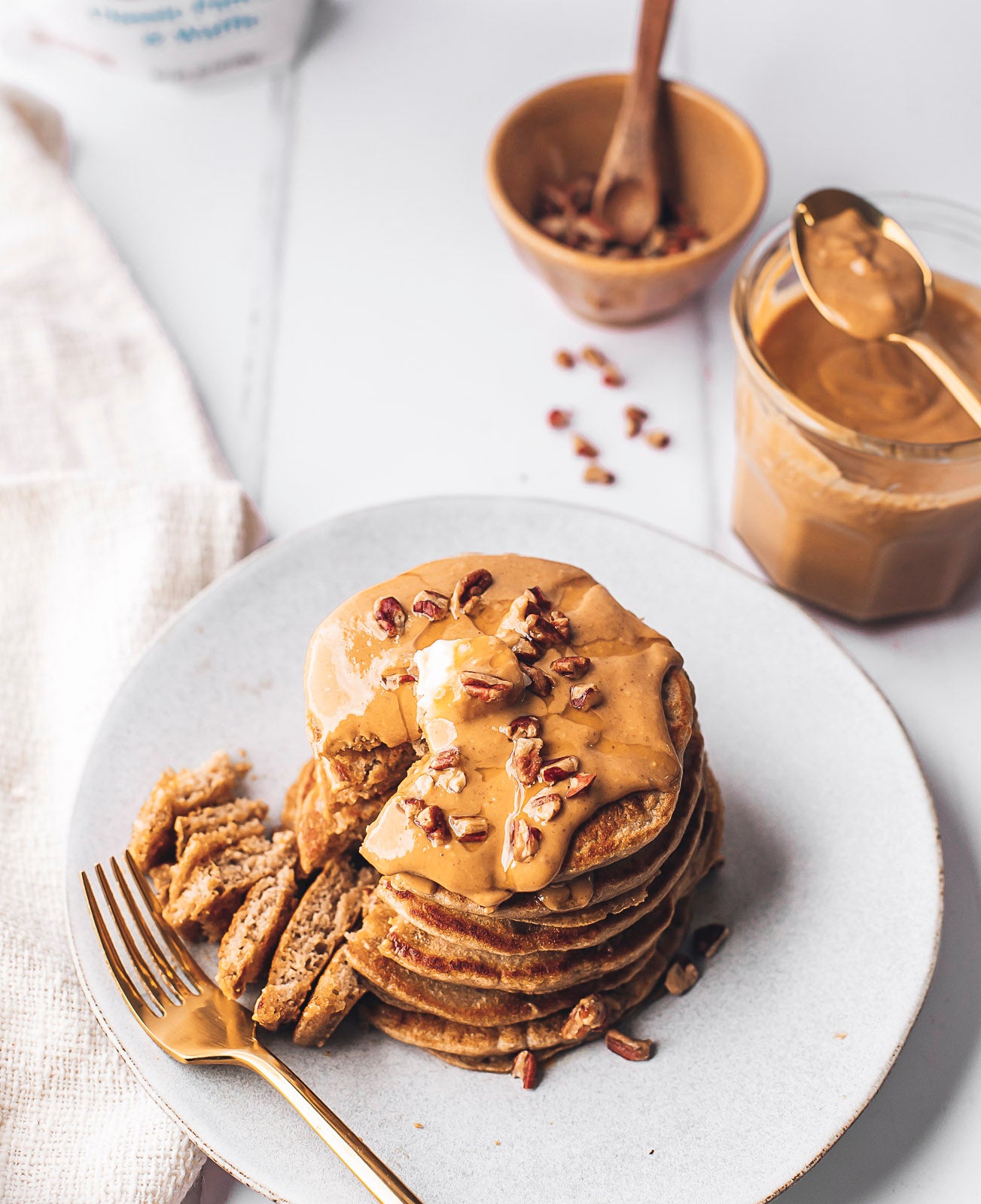 Sourdough pancakes with peanut butter