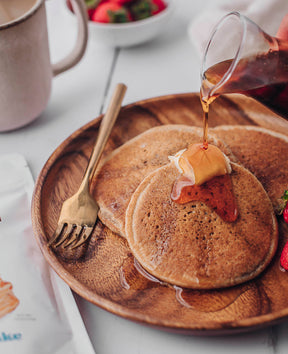 Sourdough pancakes and syrup
