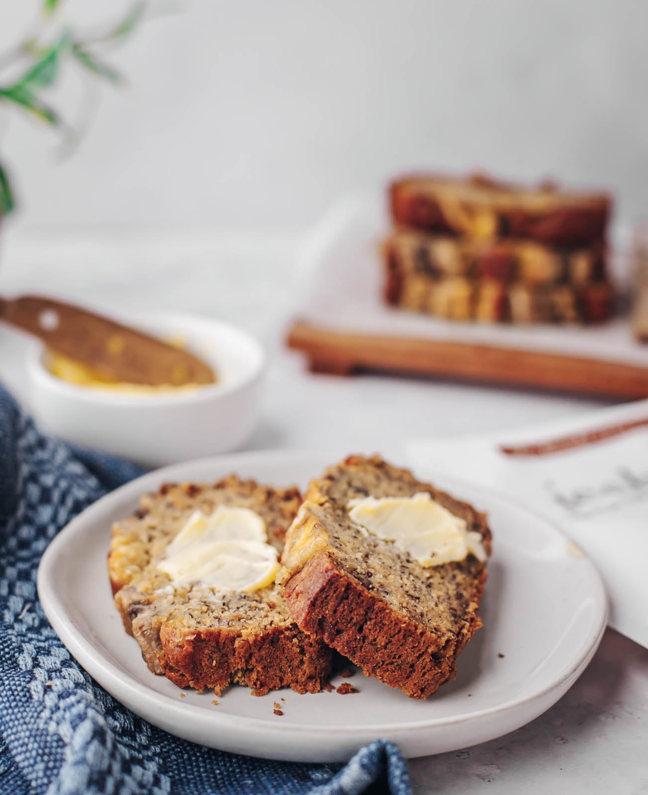 sourdough banana bread slices